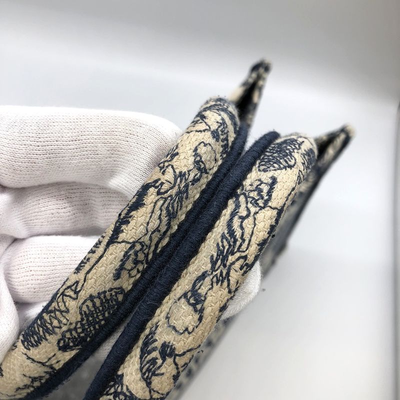 Christian DIOR Book Tote Medium Toile De Jouy Sauvage Tote Bag Navy Taiga -