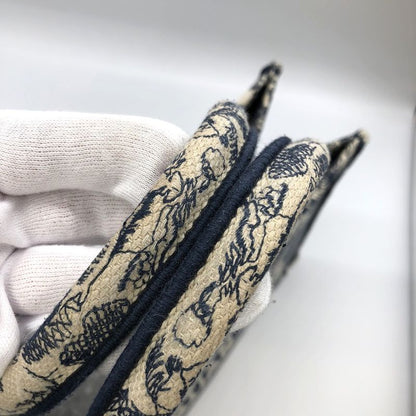 Christian DIOR Book Tote Medium Toile De Jouy Sauvage Tote Bag Navy Taiga -