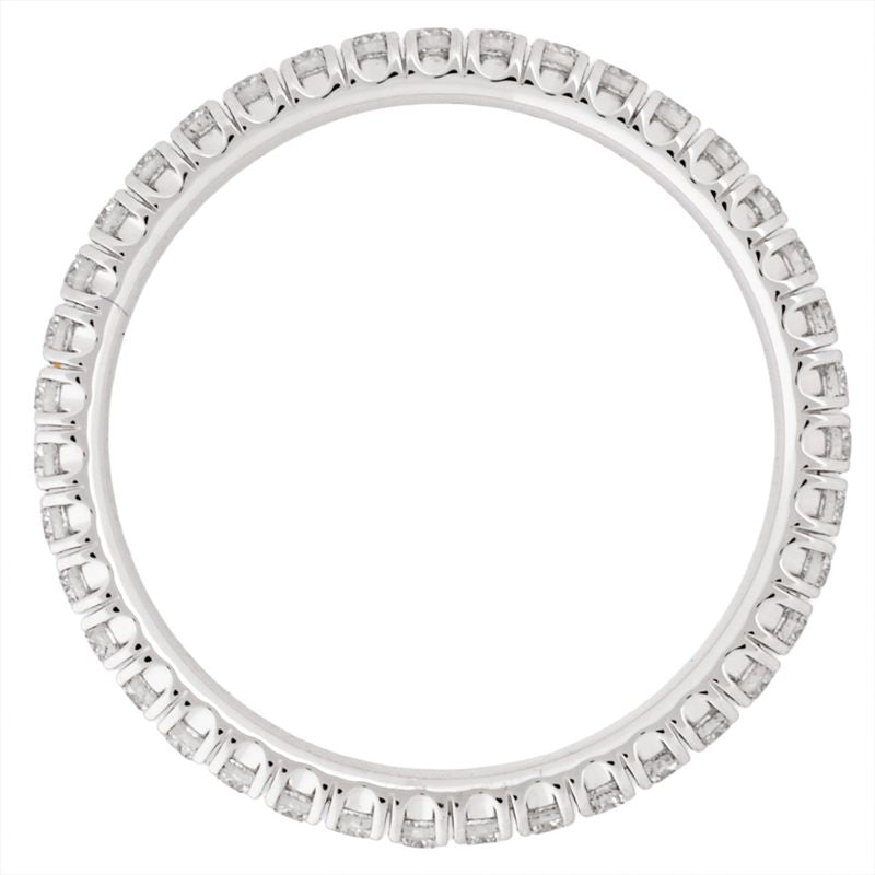 Cartier Etancel Full Eternity Ring With Diamonds #53 18K White Gold 19g