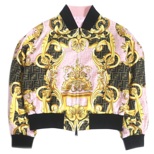 Fendi Versace Fendace 22SS Fw1091 100% Silk Zucca Baroque Reversible Blouson