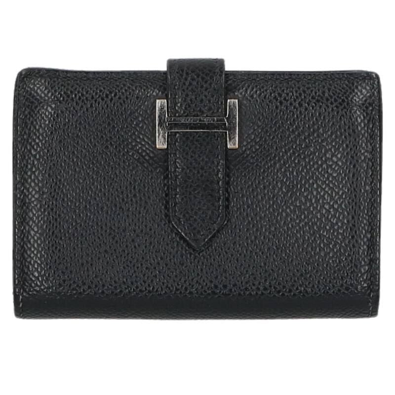 Hermes Bearn Z Engraved Svhardware Leather Card Case Men's