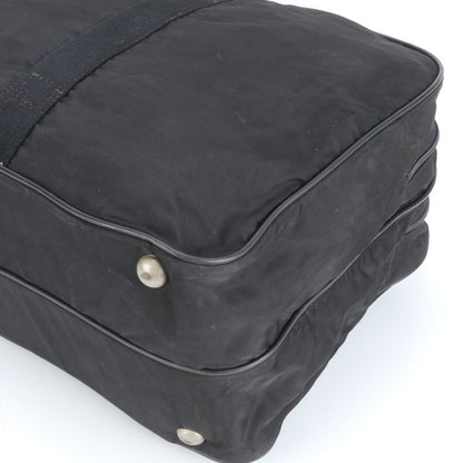 Prada Tessuto Nylon Triangle Logo Leather Boston Bag Business Travel Tote