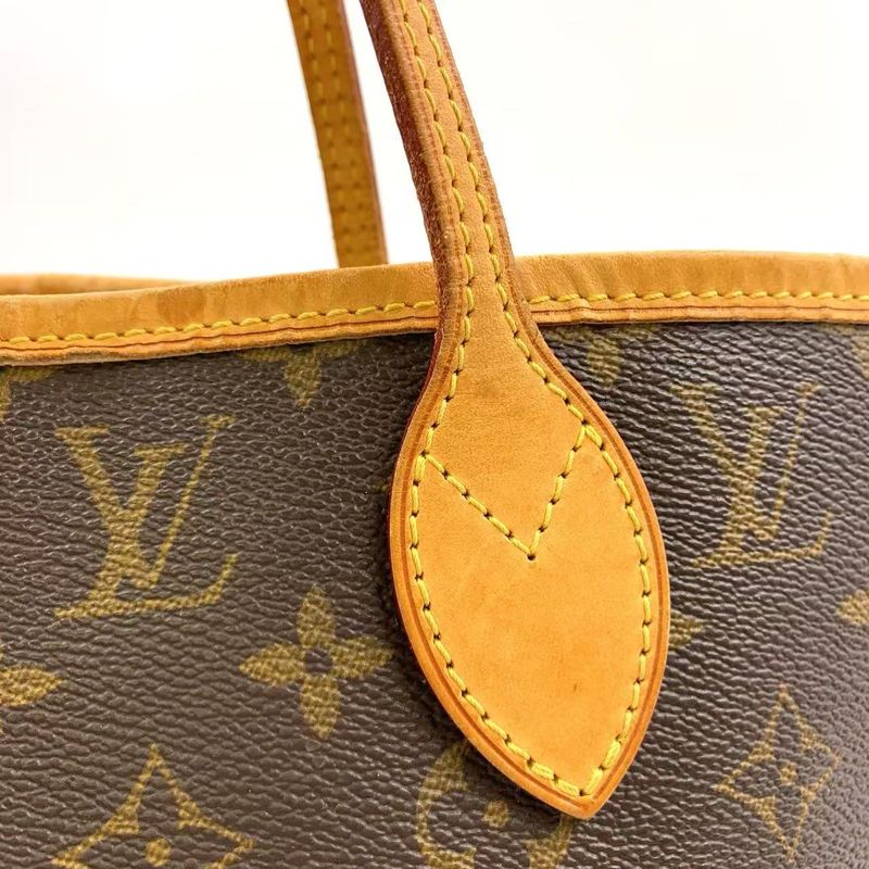 Louis Vuitton Neverfull MM Monogram Leather X PVC Brown Tote Bag Gold M40156