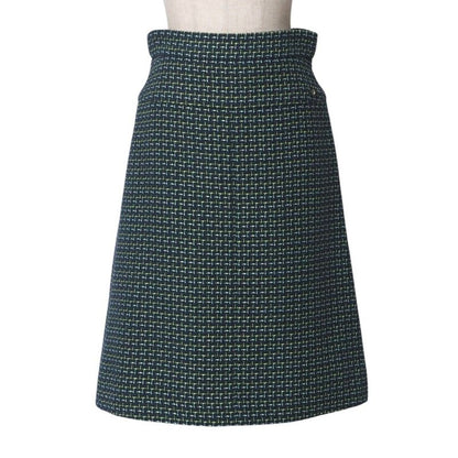 Chanel Skirt Suit Size 36 P56 P55 Lion Button Tweed Jacket Knee Length Skirt