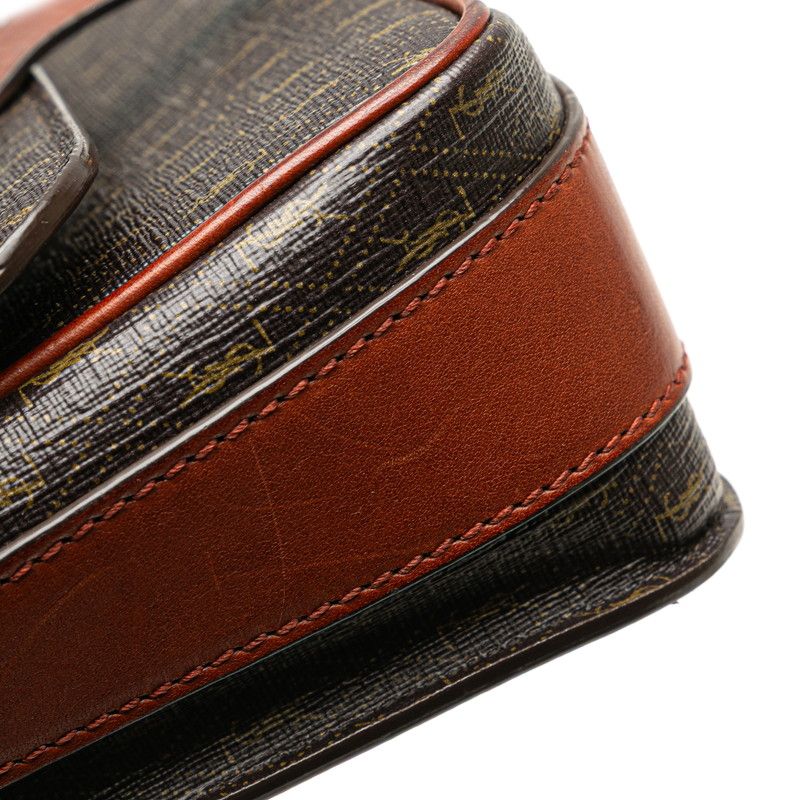 Saint Laurent YSL Monogram 668582 Brown PVC Leather Women's Saint Laurent