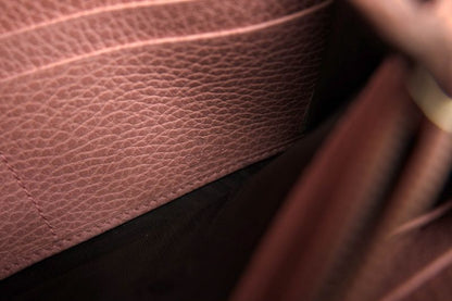 Gucci Long Wallet Women Leather Genuine Gray 354496 Swing with Coin Purse