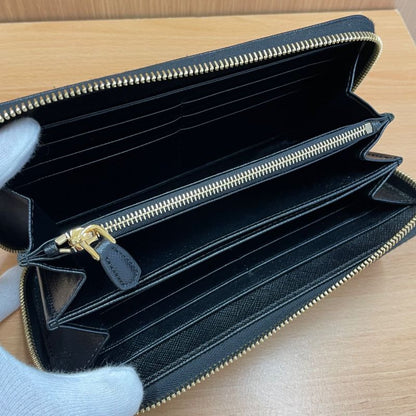 Prada Saffiano Round Zipper Long Wallet A25-1225