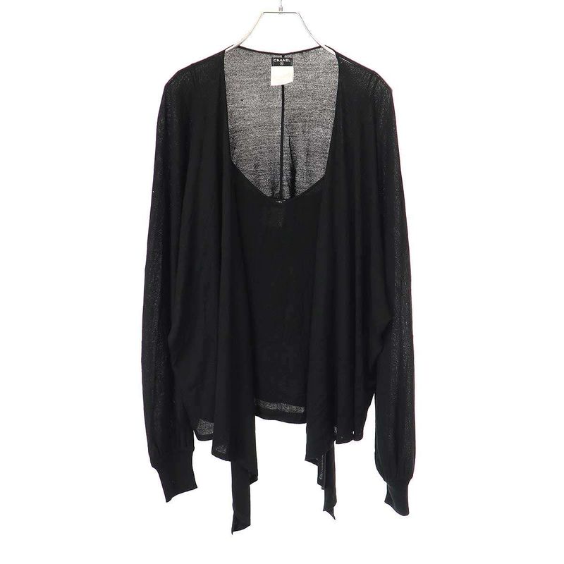 Chanel 2006aw Cardigan and Camisole Ensemble P28481k00073 Black 42