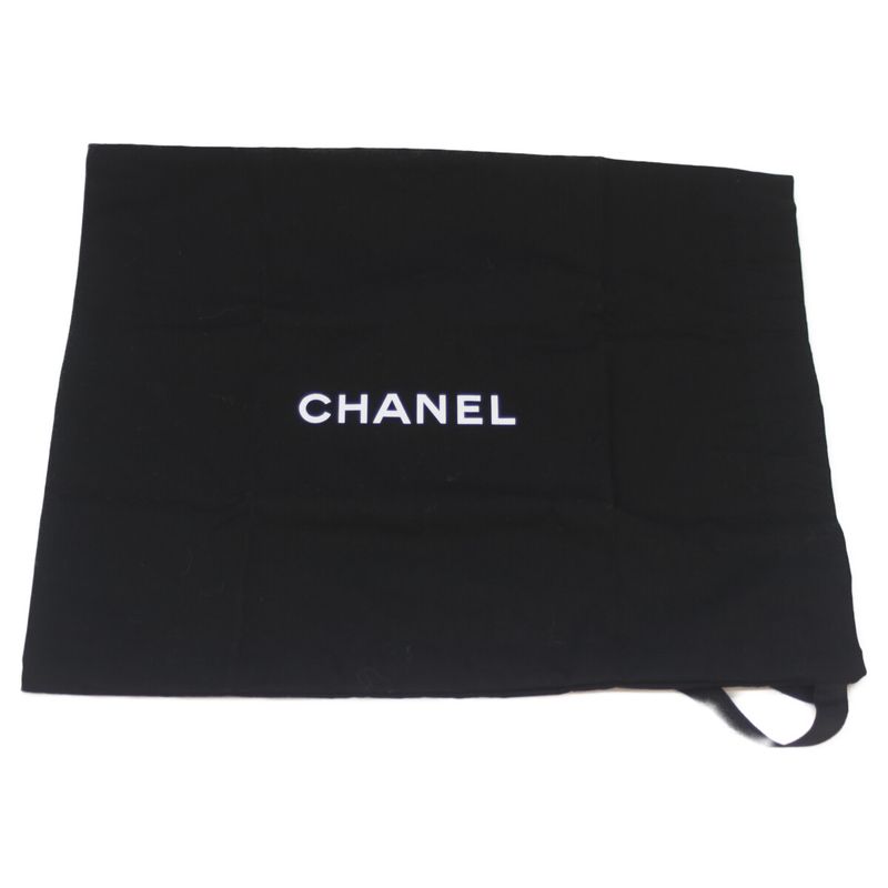 Chanel Coco Mark Satin Chain Shoulder Bag Ribbon Black Ghardware