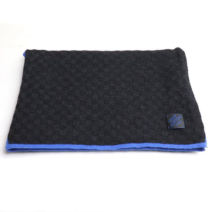 Louis Vuitton Echarpe Edge Scarf Black Blue M70528 My0137 Men's Preowned