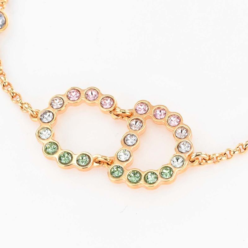 Christian DIOR Bracelet Lune Gold Color And Pink And Green Accessories Women