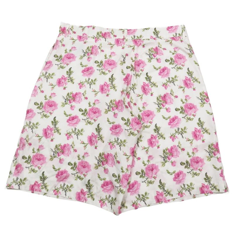 Unused 22AW DIOR Floral Rose Print Shorts Half Pants Floral 50 White Pink Mens