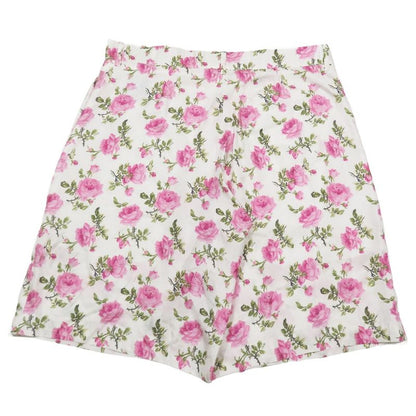 Unused 22AW DIOR Floral Rose Print Shorts Half Pants Floral 50 White Pink Mens