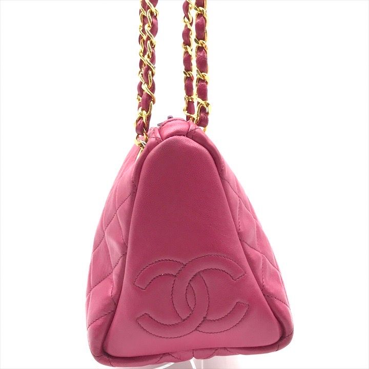 Chanel CC Logo Quilted Mini Chain Shoulder Bag Pink