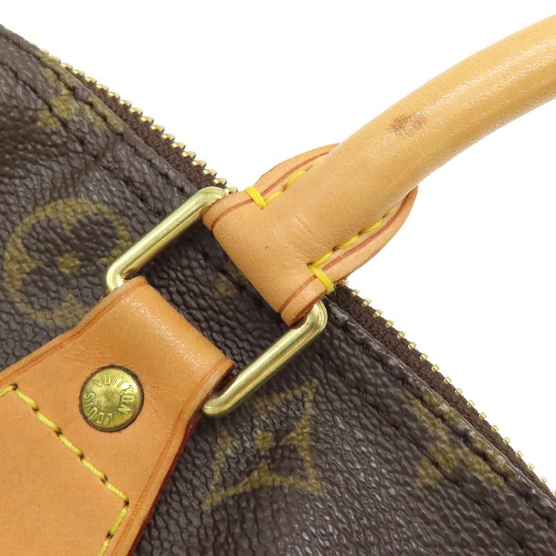 Louis Vuitton Handbag Speedy 30 Monogram Canvas Monogram Gold Hardware Brown