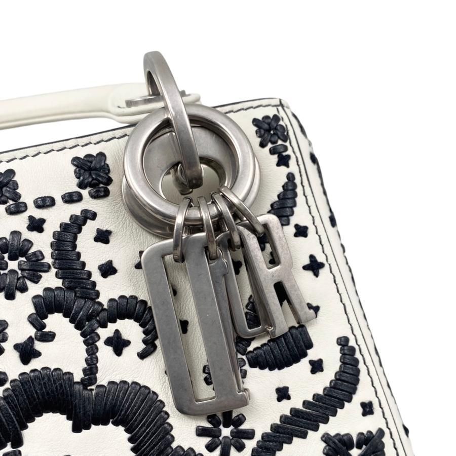 Christian Dior Handbag Shoulder Bag Lady Dior Mini Flower Floral Embroidery