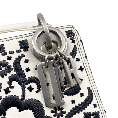 Christian Dior Handbag Shoulder Bag Lady Dior Mini Flower Floral Embroidery