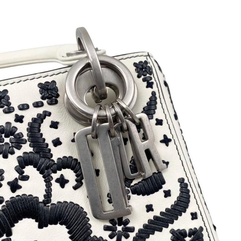 Christian Dior Handbag Shoulder Bag Lady Dior Mini Flower Floral Embroidery