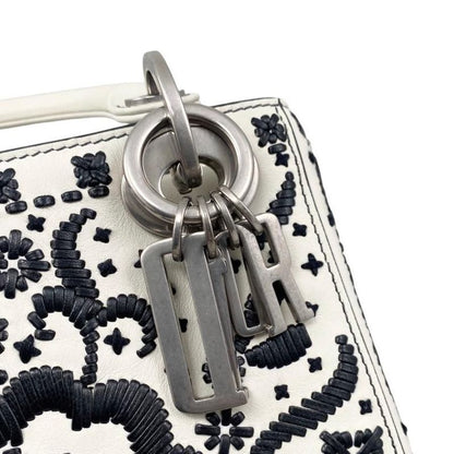 Christian Dior Handbag Shoulder Bag Lady Dior Mini Flower Floral Embroidery