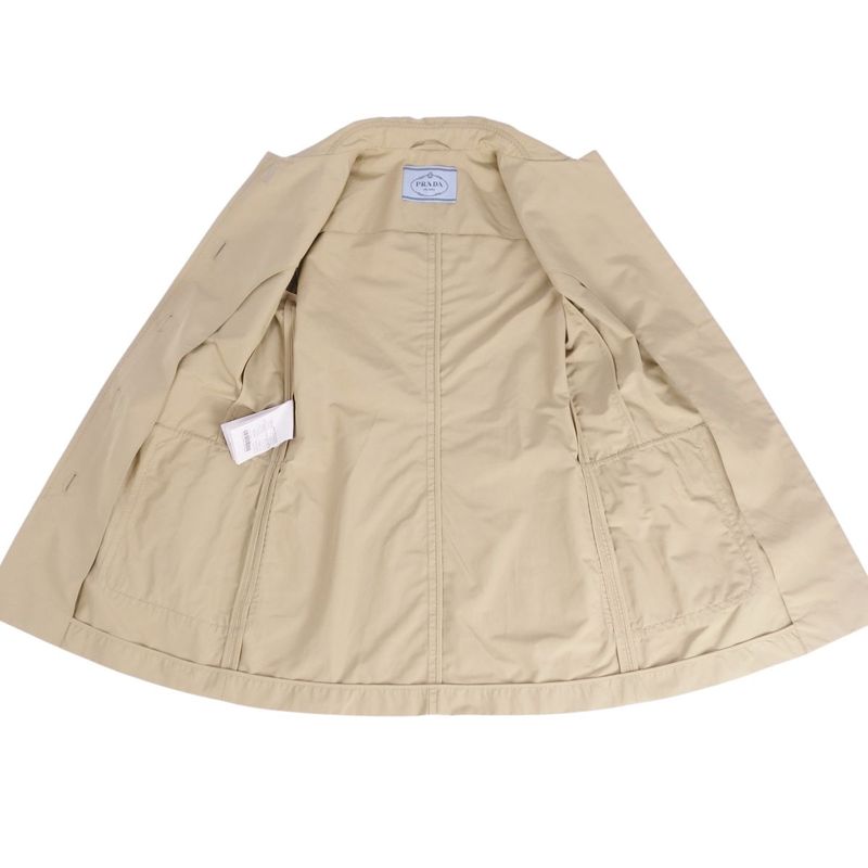 Prada Coat Belted Stainless Steel Collar Coat Balmacánco