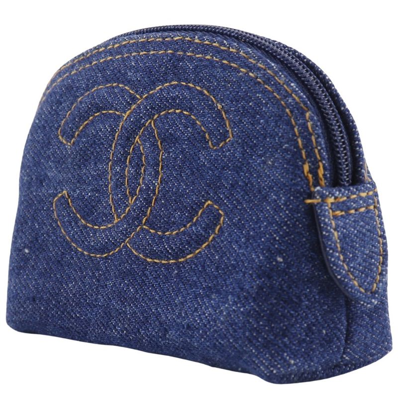 Chanel Coco Mark Mini Pouch 97P A02789x03304 Denim Blue Ladies Pouch