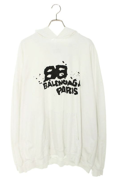 Balenciaga 23SS 620973 Tnvq1 Logo Print Pullover Hoodie Men's XS