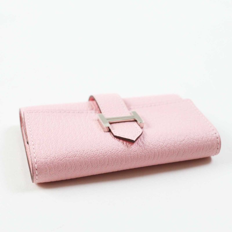 Hermes Bearn Rose Confetti Silver Hardware Chevre Misol 4-ring Key Case With Z