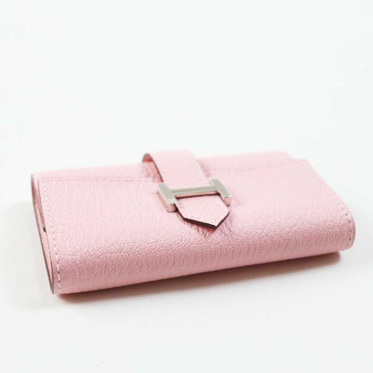 Hermes Bearn Rose Confetti Silver Hardware Chevre Misol 4-ring Key Case With Z