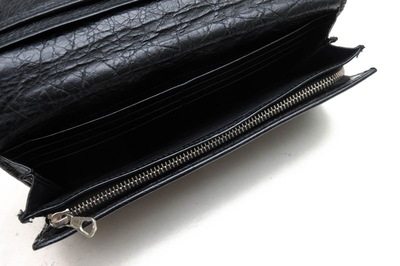 Balenciaga Wallet Men Leather Genuine Black 419806 1000 D 555583 with Coin