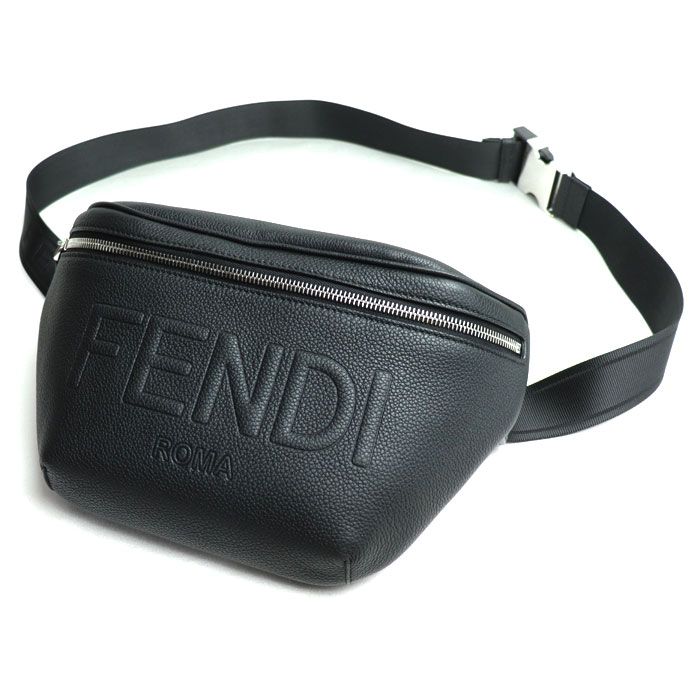 Fendi Shadow Diagonal Belt Bag Waist Bag Black 7va562 AMAC F0gxn Men's Preowned