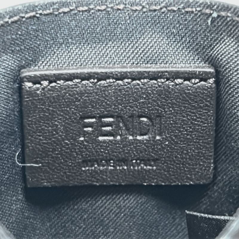 Fendi Card Case Zucca Pattern 8m0269 Dark Brown And Black Shape Stamped Leather