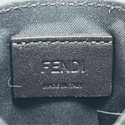 Fendi Card Case Zucca Pattern 8m0269 Dark Brown And Black Shape Stamped Leather