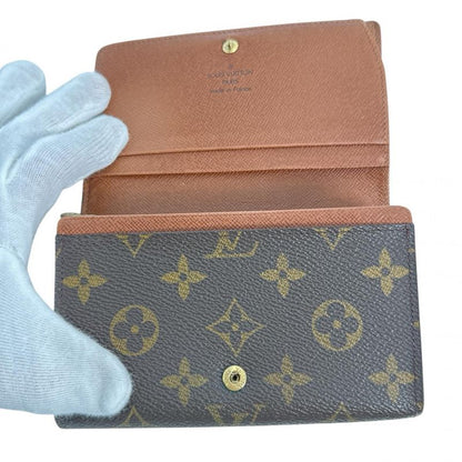Louis Vuitton M61730 Monogram L-shaped Zipper Porte Monnaie Vie Trésor Fold