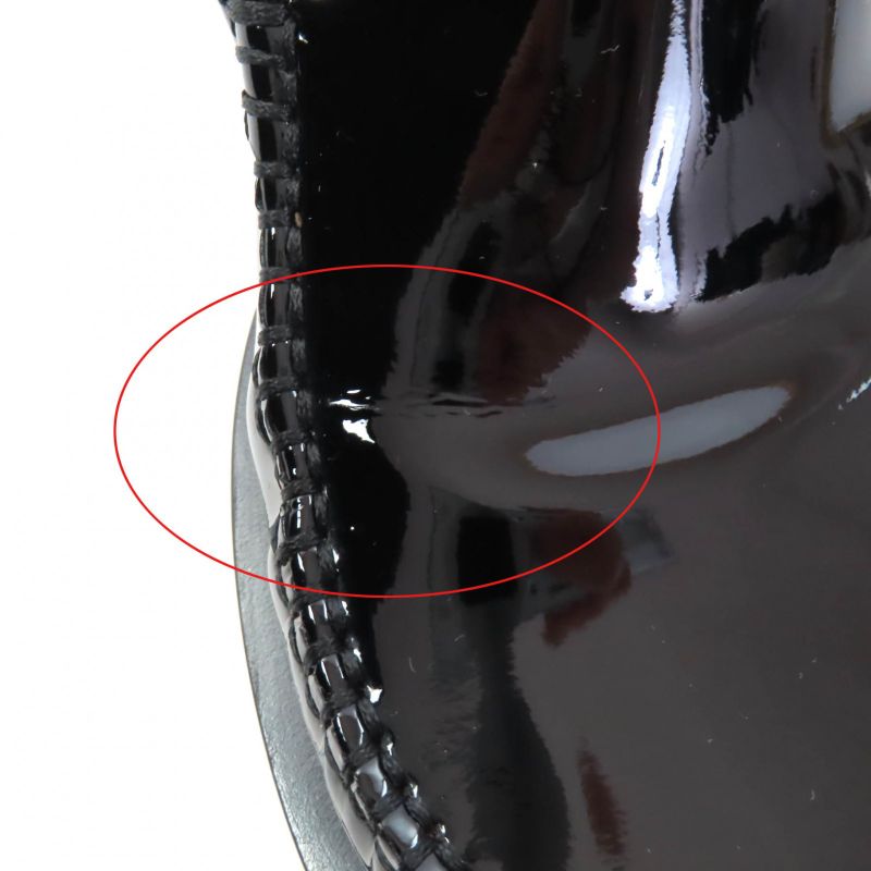 CHANEL 22B G39447 F Patent Leather Loafer With Pearl Coco Mark Black 34.5 With