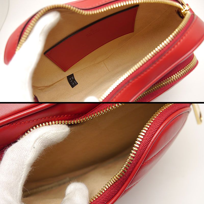 Gucci Interlocking G Shoulder Bag 751628 Heart Red