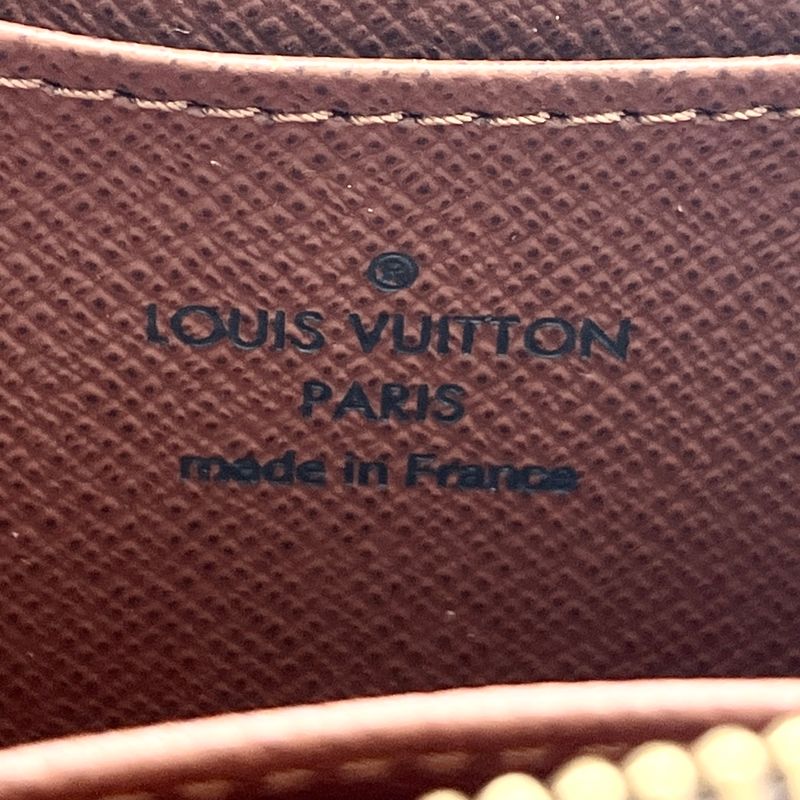 Louis Vuitton Bifold Wallet Leather Zippy Coin Purse Monogram Brown