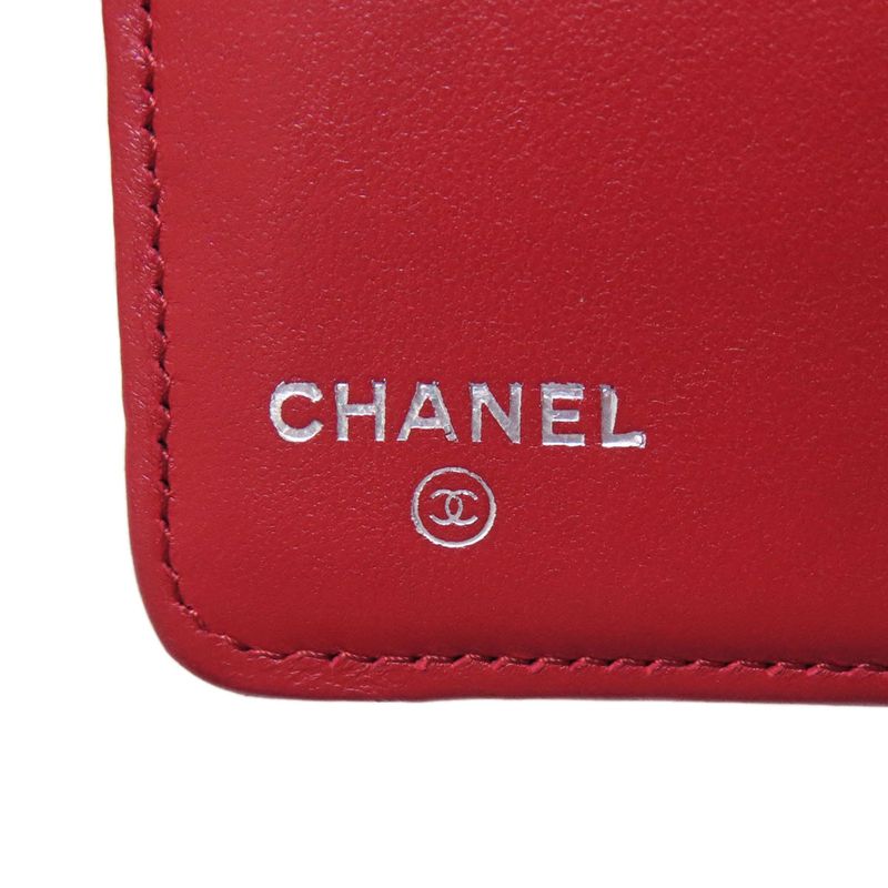 Chanel Matelasse Coco Mark Silver Hardware Long Wallet With Change Pocket In