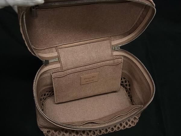 Christian Dior Christian Dior Canvas Handbag Vanity Bag Makeup Pouch Pink