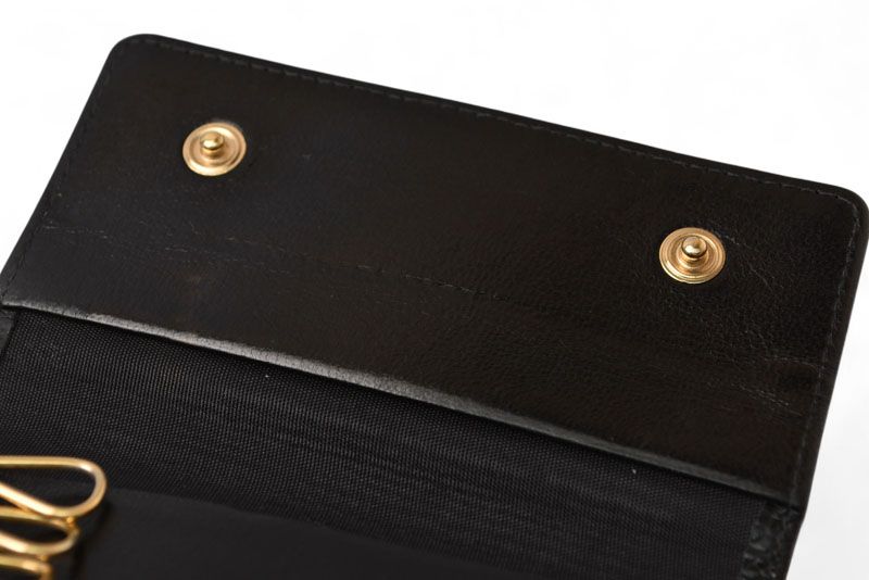 Chanel Key Case Chanel 6-slot CC Mark Caviar Skin Black Gold Hardware