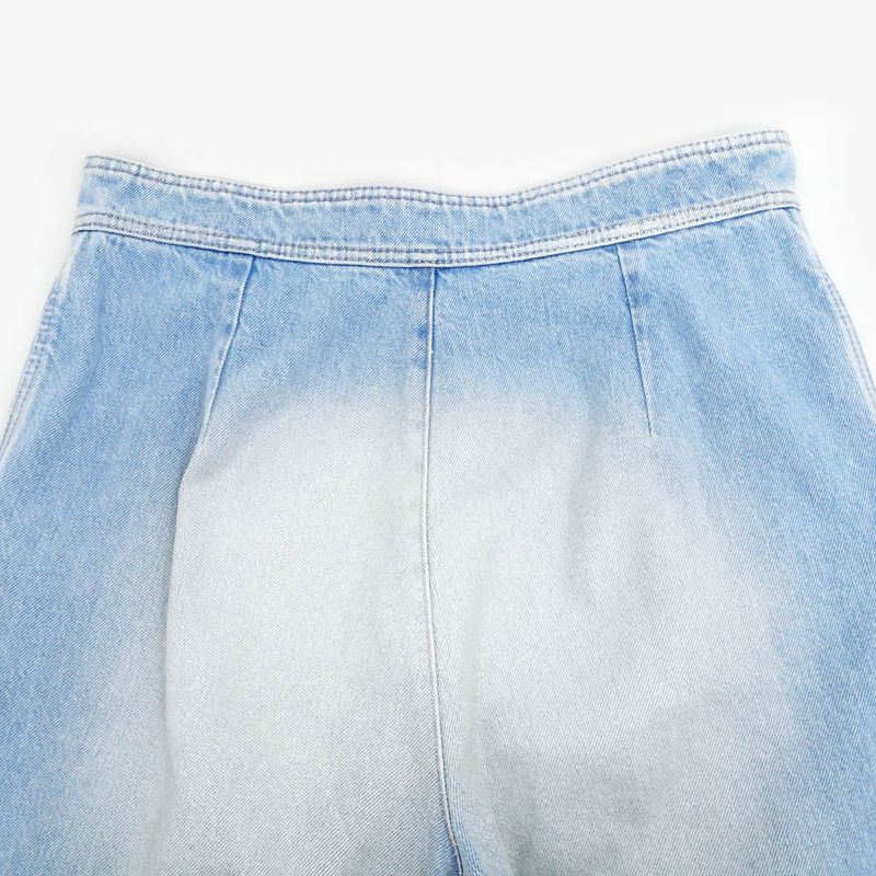 Chanel Denim Pants P76228v68736 Size 38 Light Blue Lamé Women's Clothing