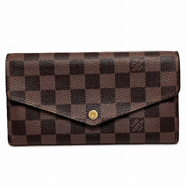 Louis Vuitton Damier Portefeuille Sarah N63209 Long Wallet Bifold Wallet Unisex