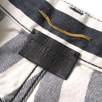 Saint Laurent Paris Denim Pants Size 25 (155 60Y) Striped Skinny