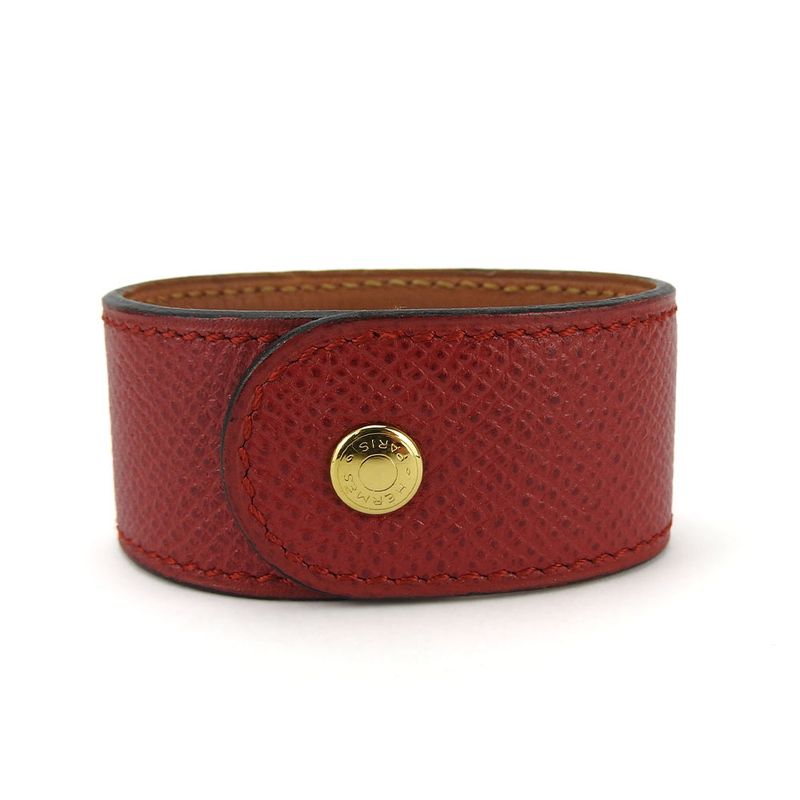Hermes Bracelet Medor Vaux Epson Metal Red Gold Hardware Bangle Ladies Women