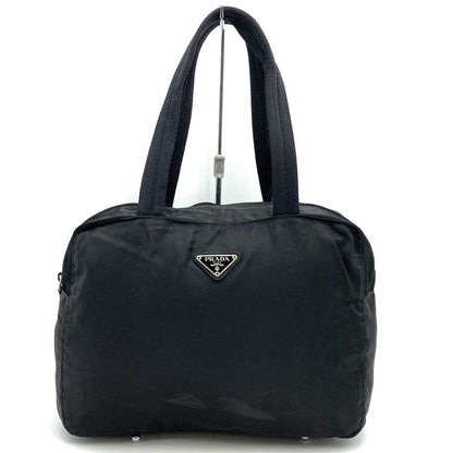Prada Handbag Black Nylon Triangle Logo Triangle Logo Ladies Fashion Branded