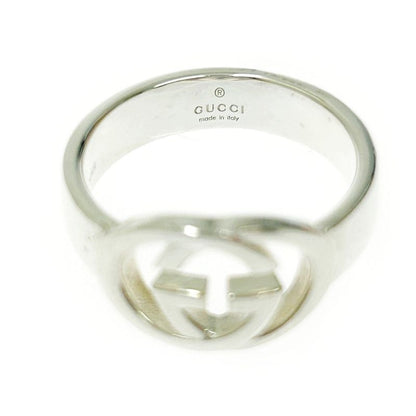 Gucci Silver Interlocking G Ring 5.2g 925 Engraved 368333 Ring