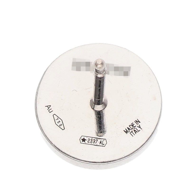 Bulgari Double Logo 18K White Gold Onyx Earrings Men's