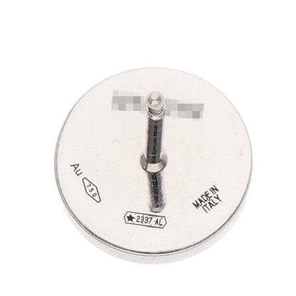 Bulgari Double Logo 18K White Gold Onyx Earrings Men's