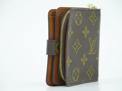 Authentic Louis Vuitton LV Compact Zip Monogram Fold Wallet Brown M61667
