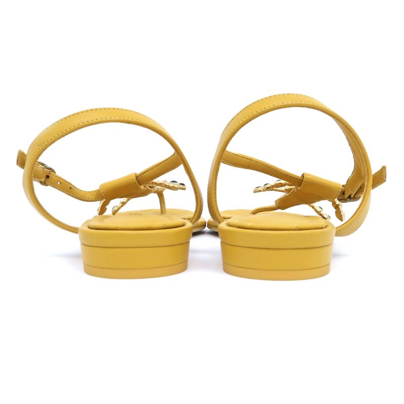 Chanel Flat Sandals G45004 Yellow - 38C Visual - Coco Mark Women's Shoes