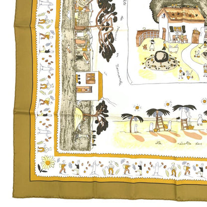 Hermes Scarf Carre 90 RE TOUR A LA Terre Going Home
